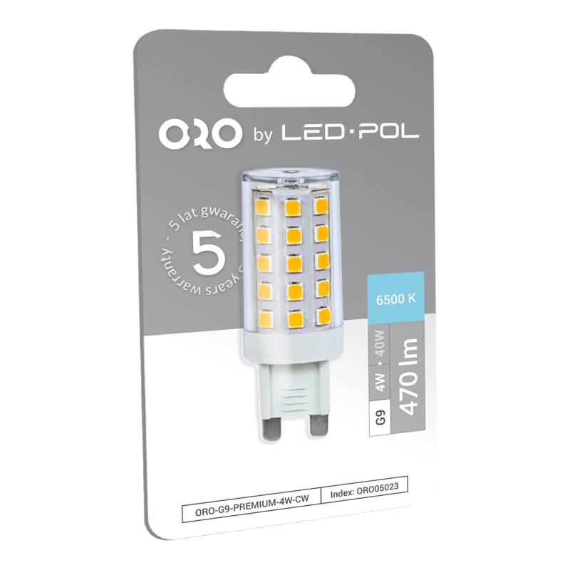 Żarówka ORO-G9-PREMIUM-4W-CW
