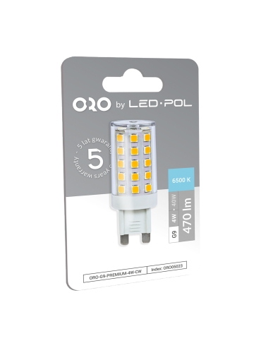 Żarówka ORO-G9-PREMIUM-4W-CW