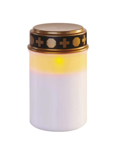 Świeczka cmentarna LED, biała, 2x C, IP44, timer