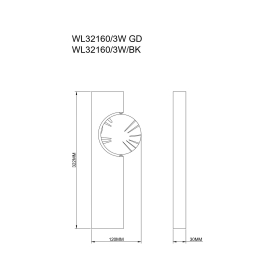 Kinkiet FLUX WL32160/3W/BK
