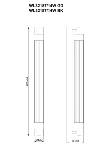 Kinkiet KALIA WL32187/14W/BK