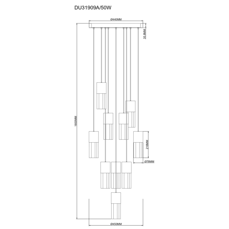 Lampa wisząca IGGLY DU31909A/50W