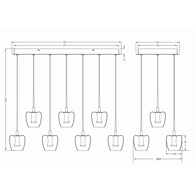 Lampa wisząca NELSON MD2291-11B-3BGT