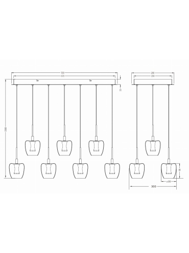 Lampa wisząca NELSON MD2291-11B-3BGT