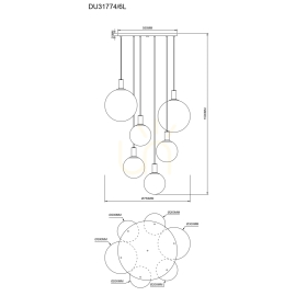 Lampa wisząca NUA DU31774/6L