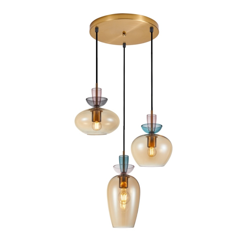 Lampa wisząca Fanda PND-31882-3A-GD-AMB