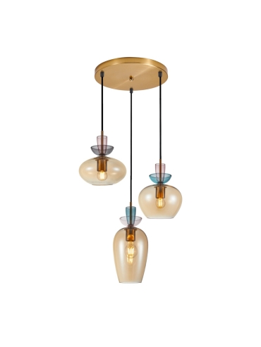 Lampa wisząca Fanda PND-31882-3A-GD-AMB