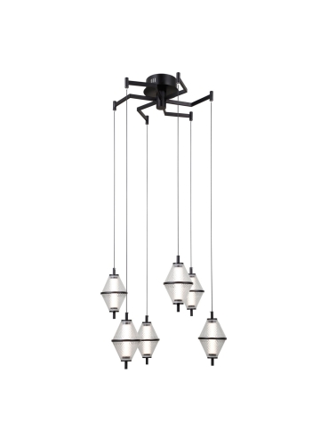 Lampa wisząca Fuente PND-34395-6-BK