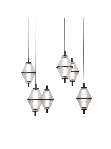 Lampa wisząca Fuente PND-34395-6-BK