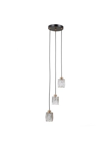 Lampa wisząca Torno PND-40813-3R-BK-HBR