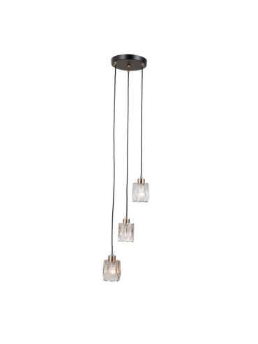 Lampa wisząca Torno PND-40813-3R-BK-HBR