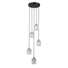Lampa wisząca Torno PND-40813-5R-BK-HBR