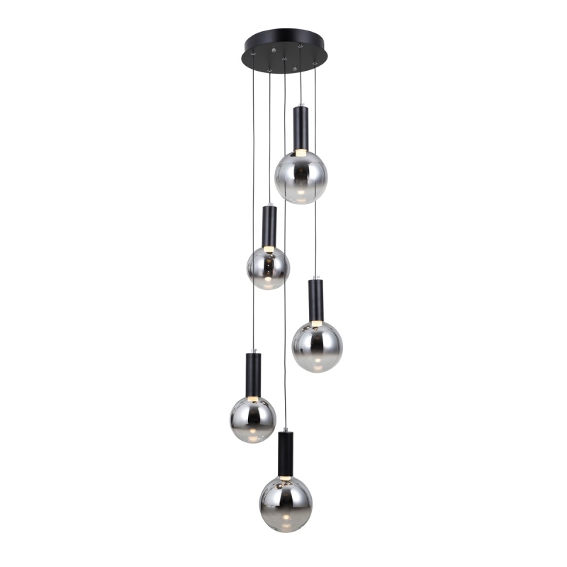Lampa wisząca Strela PND-34378-5S-BK