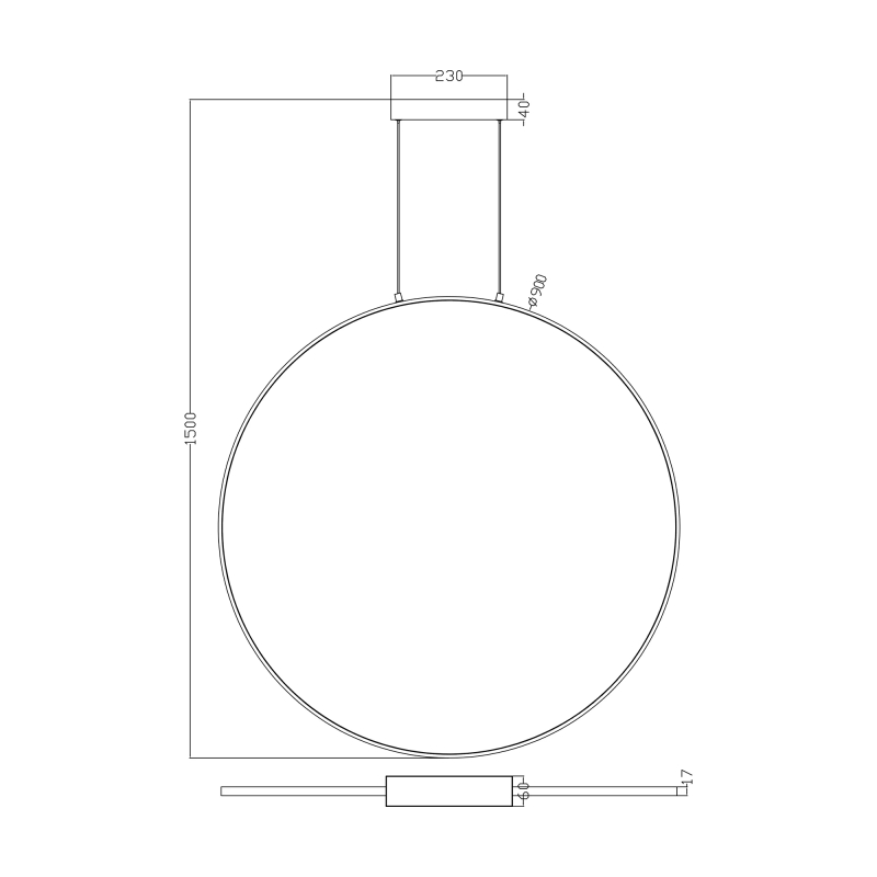 Lampa wisząca RASCAL PEN4105-90BK