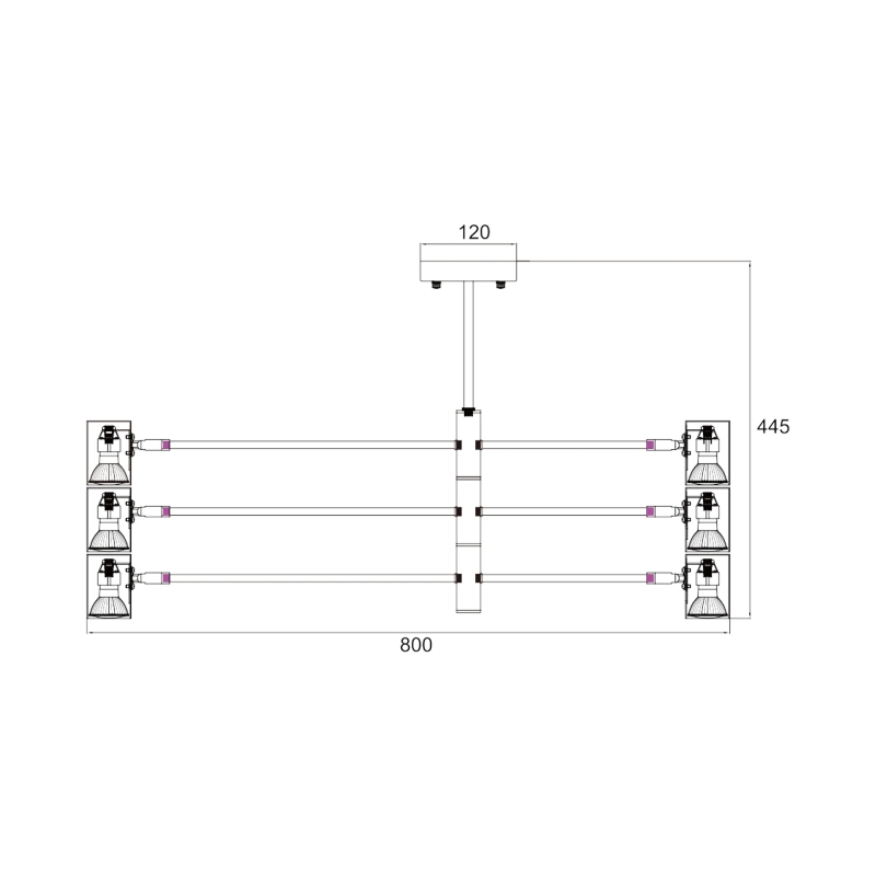 Lampa sufitowa PEDRO PEN4104-6BK
