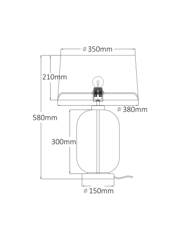 Lampa stołowa VAZE T4108-WH+CL