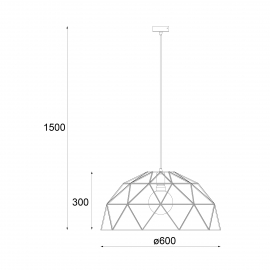 Lampa wisząca BATISTA 600 Czarna