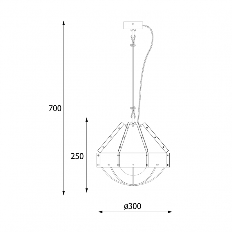 Lampa wisząca RAFI 300 czarna