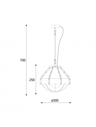 Lampa wisząca RAFI 300 czarna