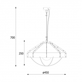 Lampa wisząca RAFI 450 Czarna