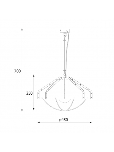 Lampa wisząca RAFI 450 Czarna