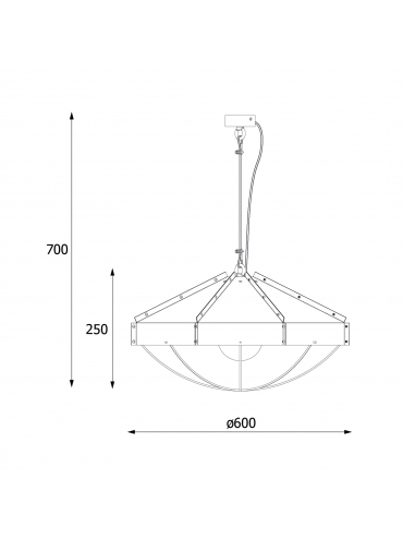 Lampa wisząca RAFI 600 Czarna