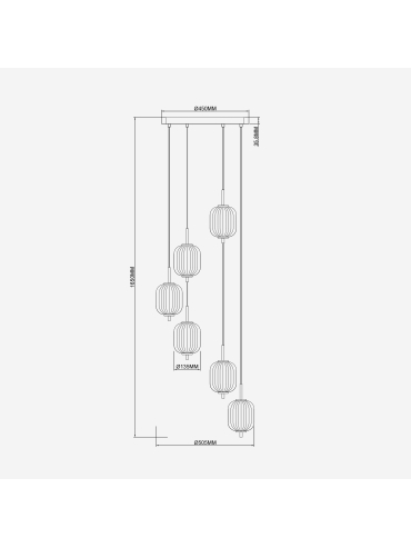 Lampa wisząca AKARI DU31288A/34W