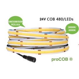 Taśma LED proCOB 24V 11W 3000K 480 LED CRI90 5M ULLS29