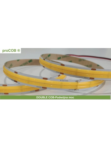 Taśma LED proCOB 24V DOUBLE DUAL Dwurzędowe COB 5m 3000K ULLS37