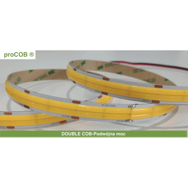 Taśma LED proCOB 24V DOUBLE DUAL Dwurzędowe COB 5m 4000K ULLS38