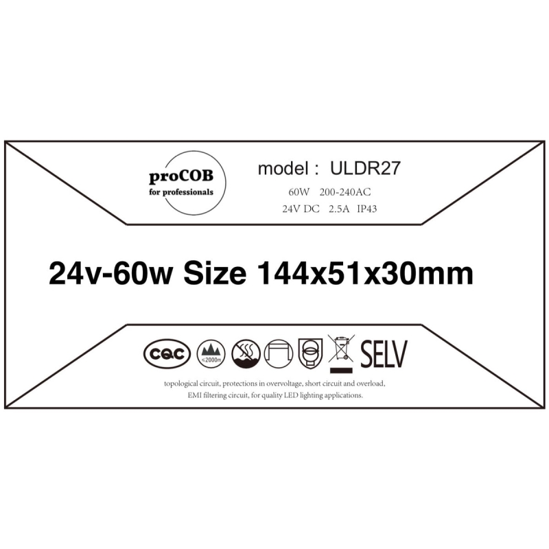 Zasilacz Ultra Slim 24V 60W 2.5A IP43 ULDR27