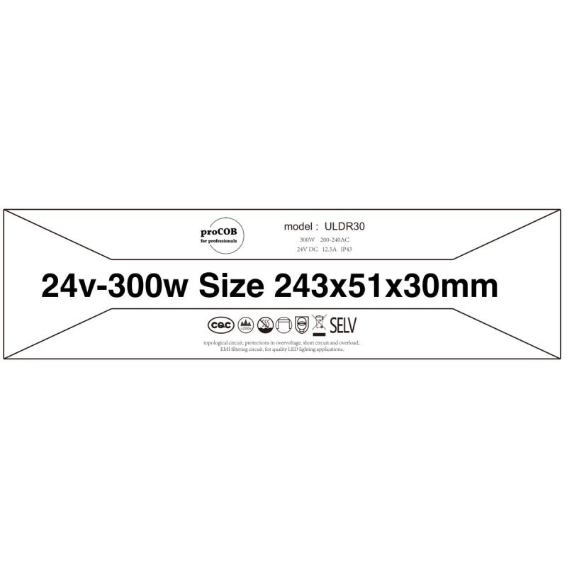 Zasilacz Ultra Slim 24V 300W 12.5A IP43 ULDR30