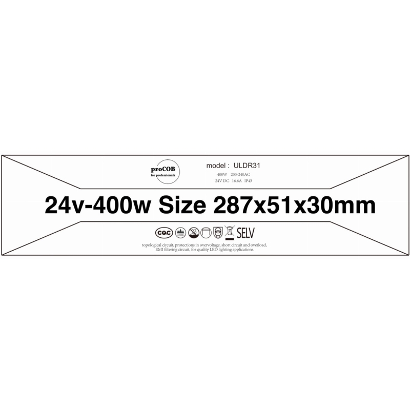 Zasilacz Ultra Slim 24V 400W 16.5A IP43 ULDR31