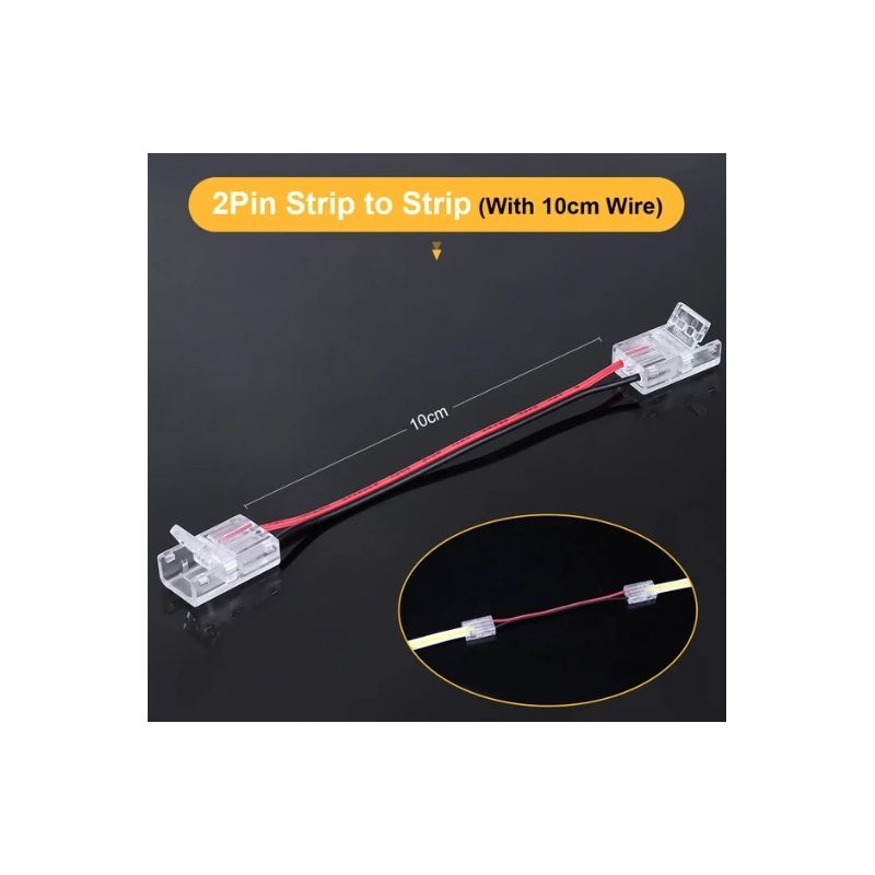 ZŁĄCZKA DO TAŚM LED COB MONO 8mm dwustronna z przewodem EC79194 ULAC311