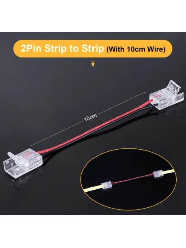 ZŁĄCZKA DO TAŚM LED COB MONO 8mm dwustronna z przewodem EC79194 ULAC311