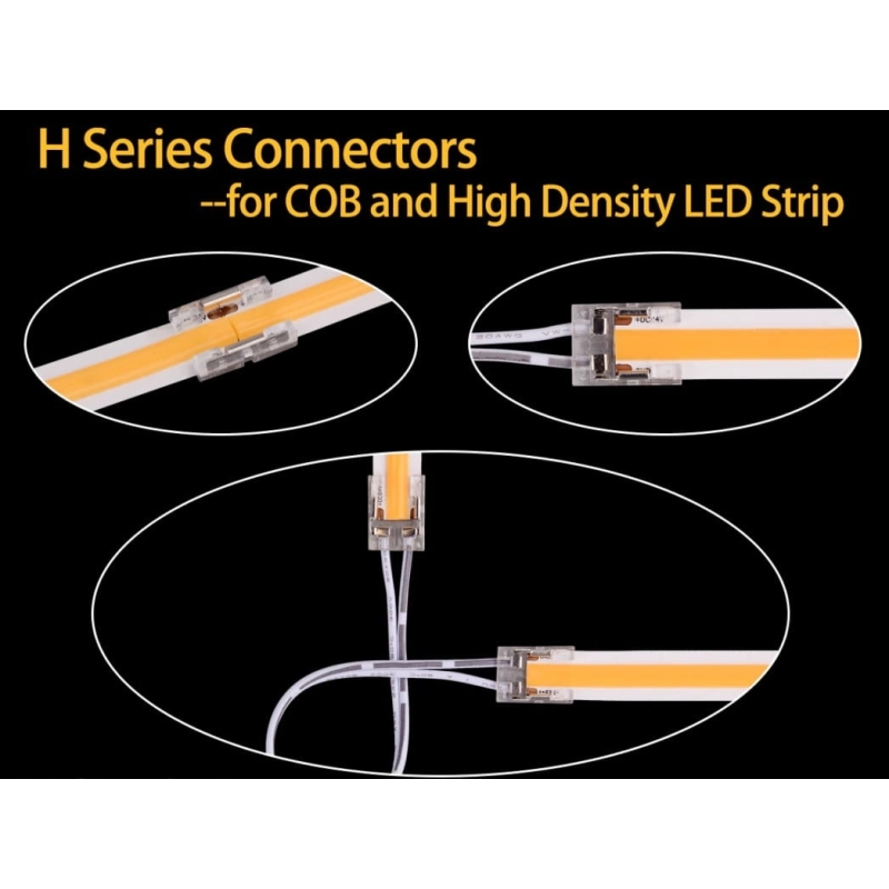ZŁĄCZKA DO TAŚM LED COB MONO 8mm dwustronna z przewodem EC79194 ULAC311