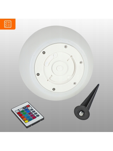 Lampa solarna KULA RGB+PILOT IP65 20CM 7140