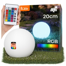 Lampa solarna KULA RGB+PILOT IP65 20CM 7140