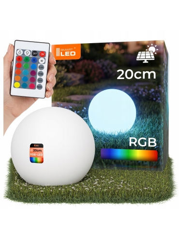 Lampa solarna KULA RGB+PILOT IP65 20CM 7140