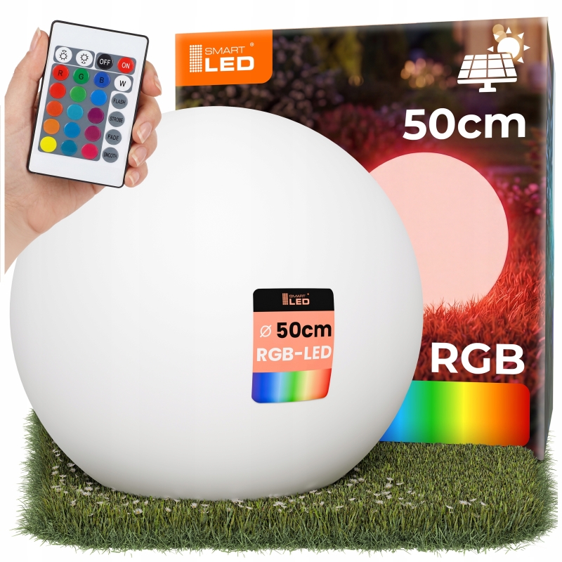 Lampa solarna KULA RGB+PILOT IP65 50CM 7143