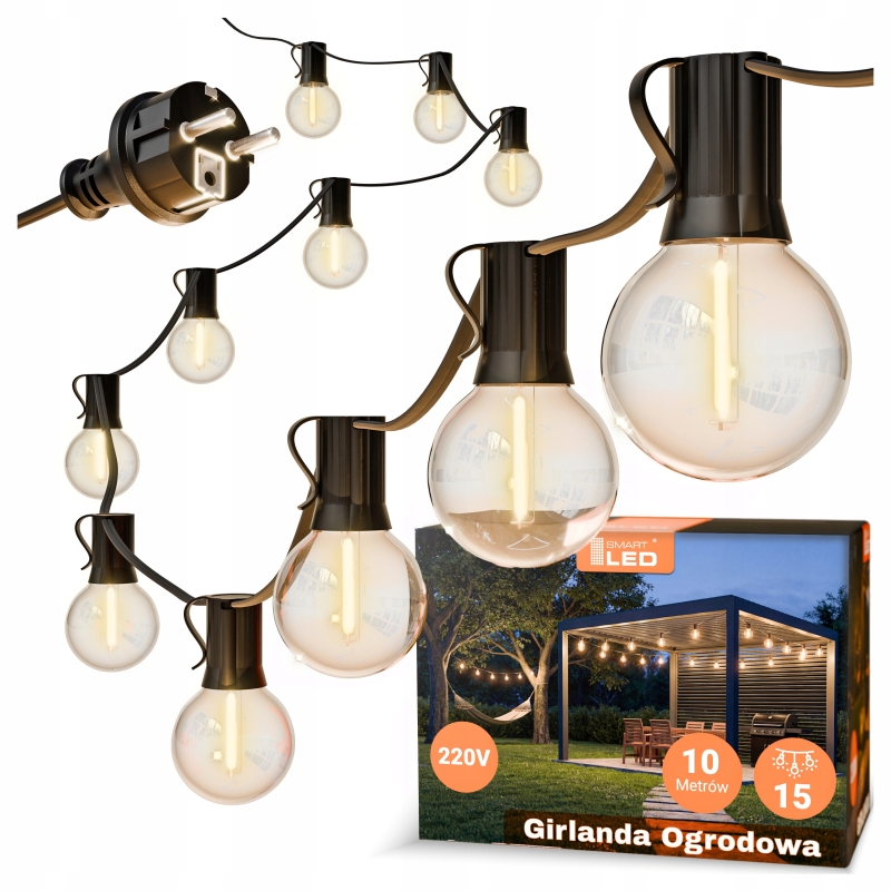 Girlanda ogrodowa 10M 15xE12 IP65 4460