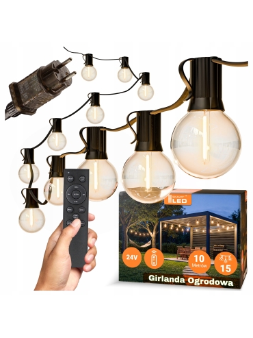 Girlanda ogrodowa 10M 15xE12 + PILOT IP65 4461