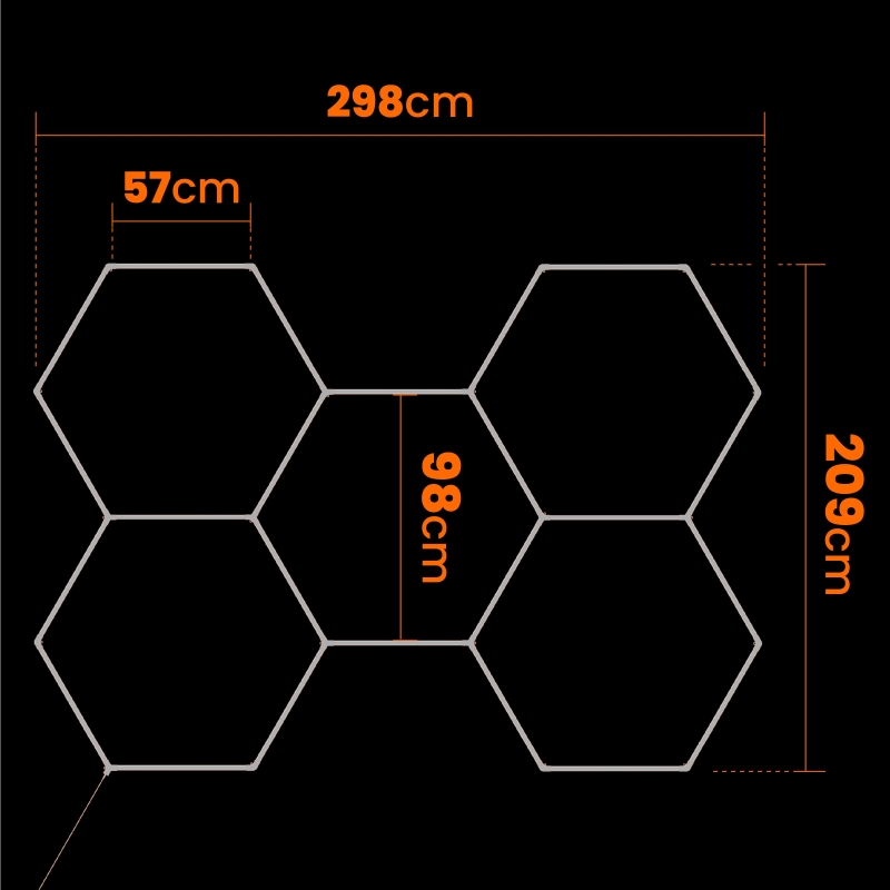 Hexagon do garażu LED 192W 5000K 5420