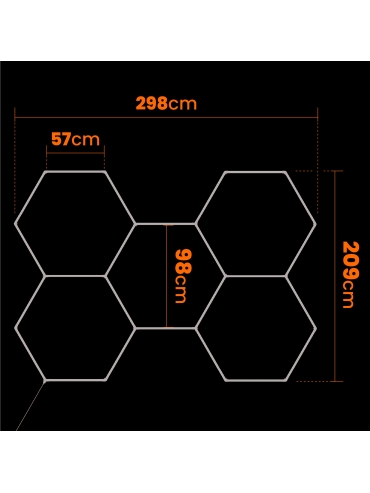 Hexagon do garażu LED 192W 5000K 5420