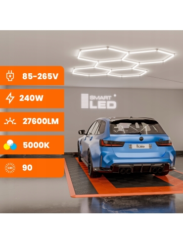 Hexagon do garażu LED 192W 5000K 5420
