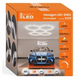 Hexagon do garażu LED 192W 5000K 5420