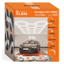 Hexagon do garażu LED 570W 5000K 5421