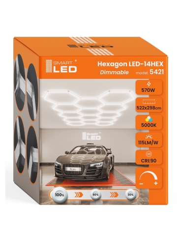 Hexagon do garażu LED 570W 5000K 5421