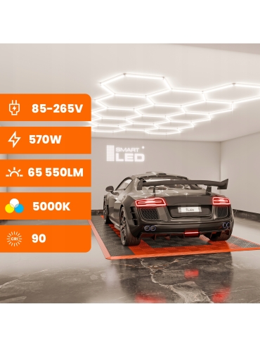 Hexagon do garażu LED 570W 5000K 5421