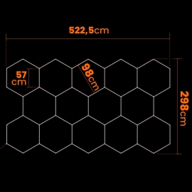 Hexagon do garażu LED 570W 5000K 5421